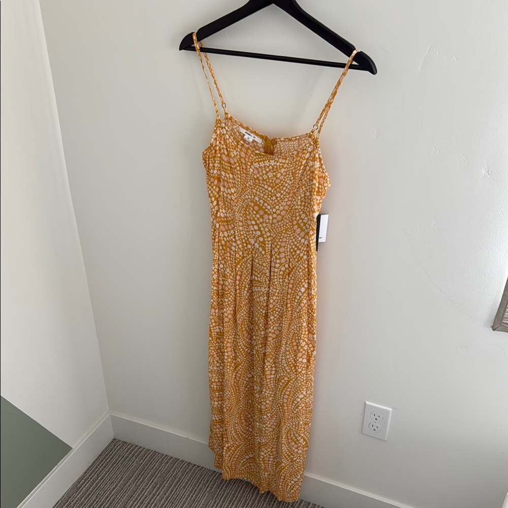 O'Neill Yellow and White Patterned Midi Dress